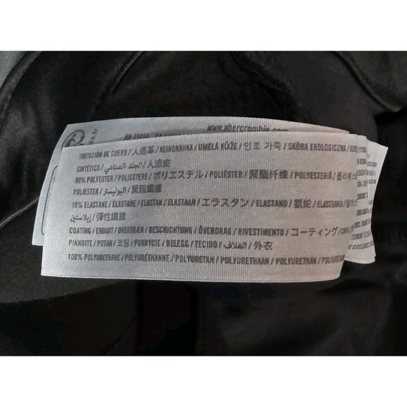 Abercrombie & Fitch Jeans‎ 90s Straight High Rise Denim Faux Leather 10/30 Short - Picture 4 of 6